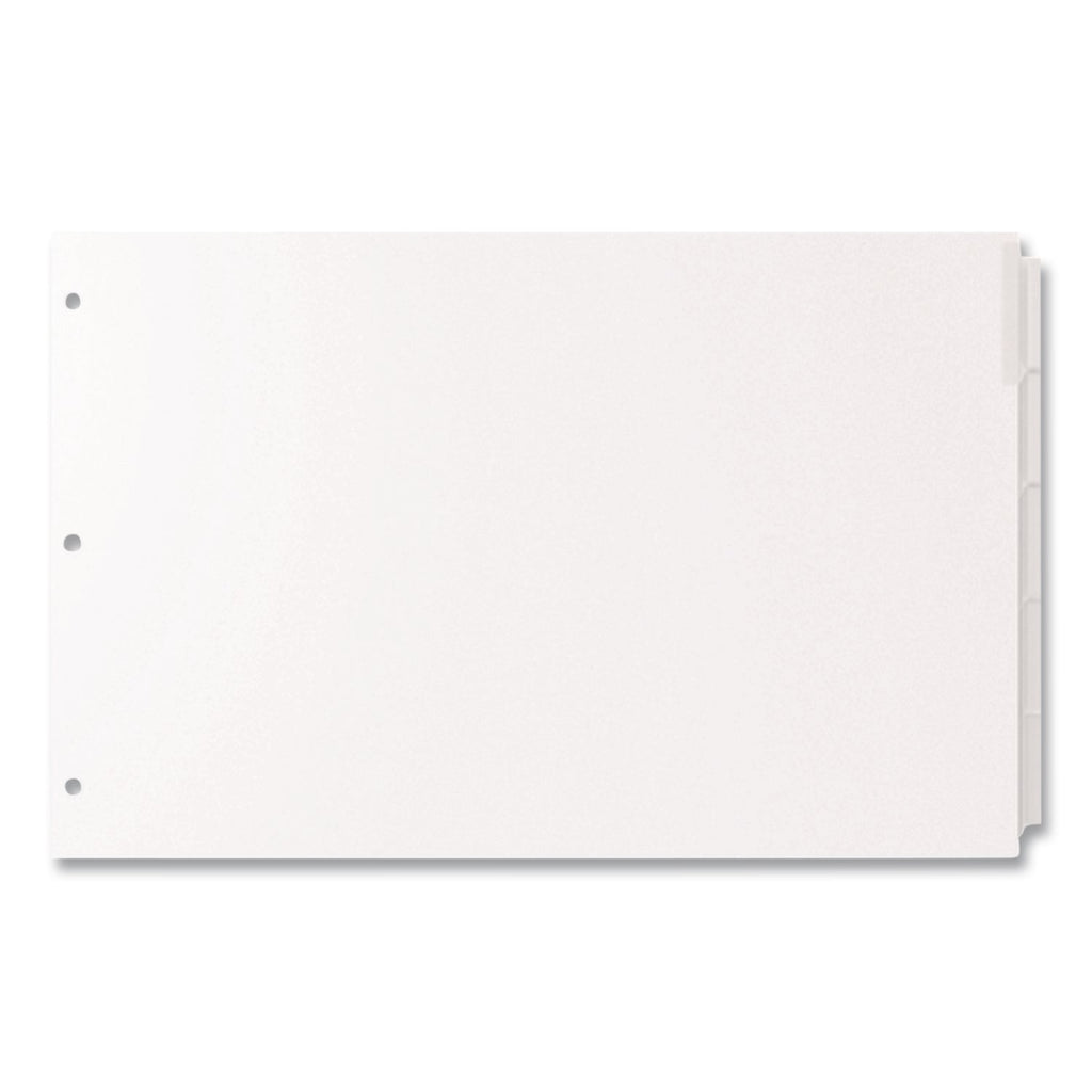 EasyFit 5-Tab Legal Size Index Dividers - 5 x Divider(s) - 5 Tab(s) - 5 Tab(s)/Set - 8.5" Divider Width x 14" Divider Length - Legal - 3 Hole Punched - White Divider - Clear Plastic Tab(s) - Recycled - Hole Reinforcement, Punched - 5 / Set