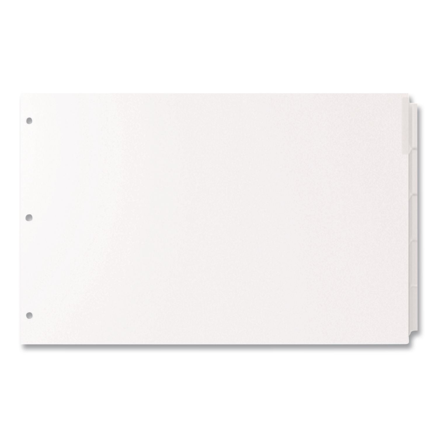 EasyFit 5-Tab Legal Size Index Dividers - 5 x Divider(s) - 5 Tab(s) - 5 Tab(s)/Set - 8.5" Divider Width x 14" Divider Length - Legal - 3 Hole Punched - White Divider - Clear Plastic Tab(s) - Recycled - Hole Reinforcement, Punched - 5 / Set