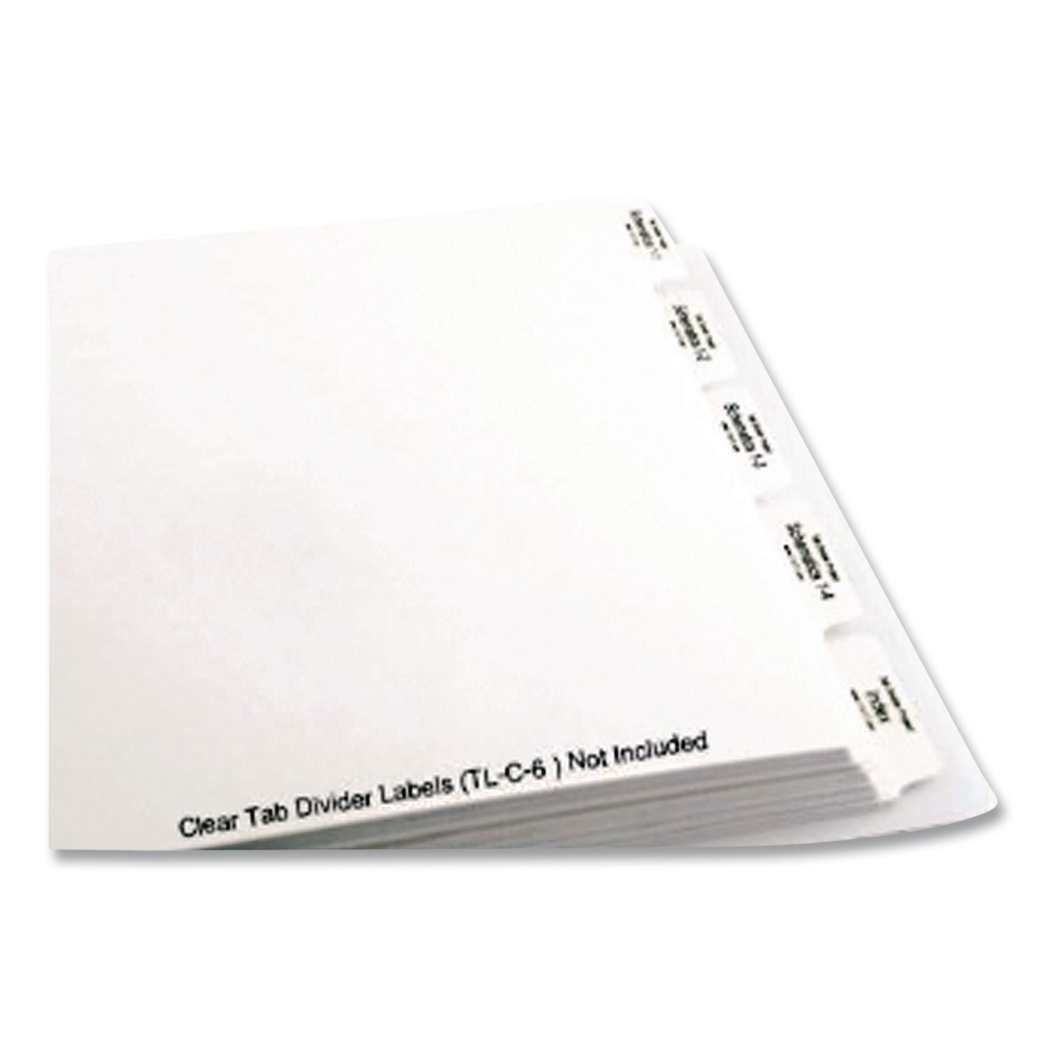 EasyFit 5-Tab Legal Size Index Dividers - 5 x Divider(s) - 5 Tab(s) - 5 Tab(s)/Set - 8.5" Divider Width x 14" Divider Length - Legal - 3 Hole Punched - White Divider - Clear Plastic Tab(s) - Recycled - Hole Reinforcement, Punched - 5 / Set