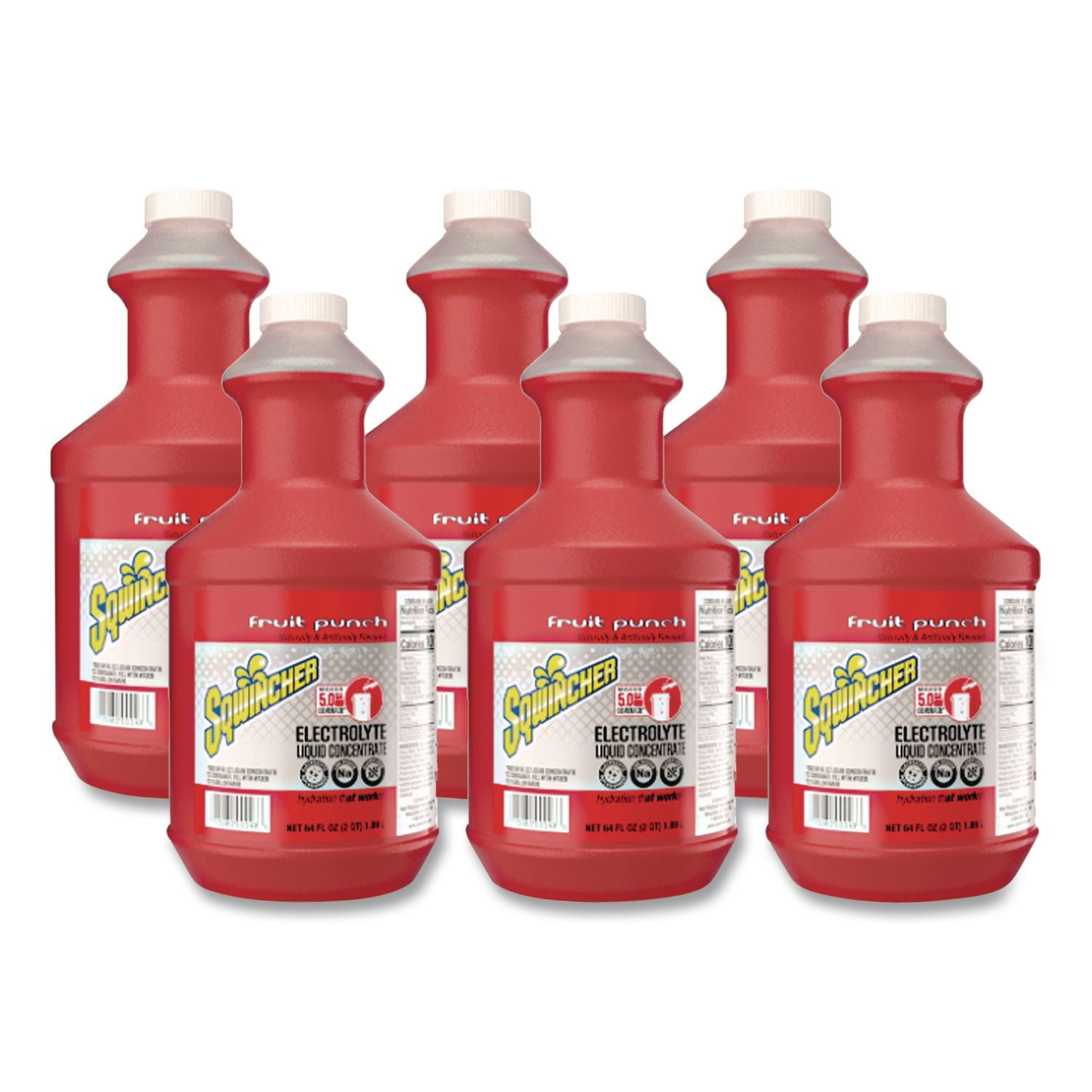 Liquid Concentrate Electrolyte Drink, Fruit Punch, 64oz Bottles, 6/Carton