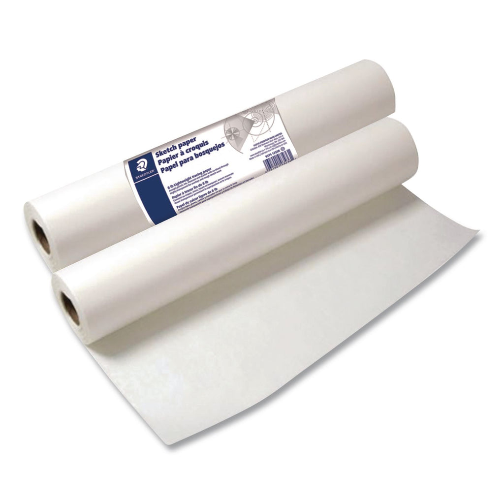 Transparent Sketch Paper Roll, 8 lb Bond Weight, 18" x 50 yd, White