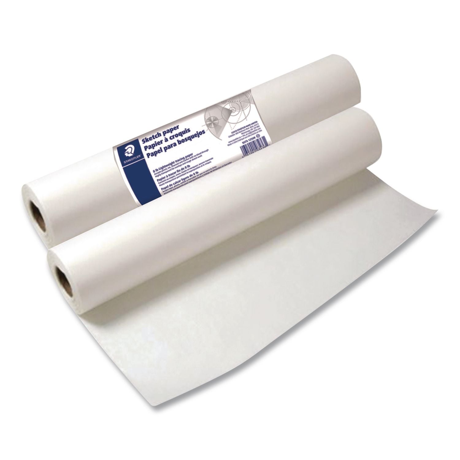 Transparent Sketch Paper Roll, 8 lb Bond Weight, 18" x 50 yd, White
