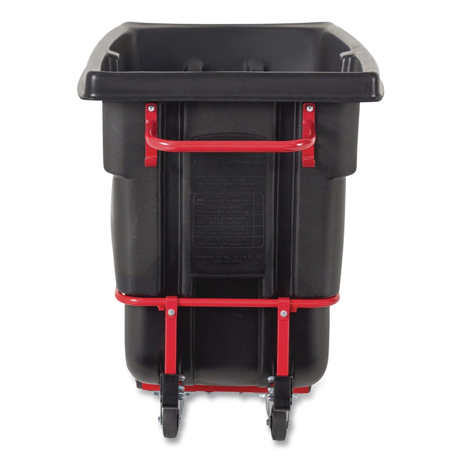 BRUTE Rotomolded Tilt Truck, 202 gal, 1,250 lb Capacity, Plastic, Black
