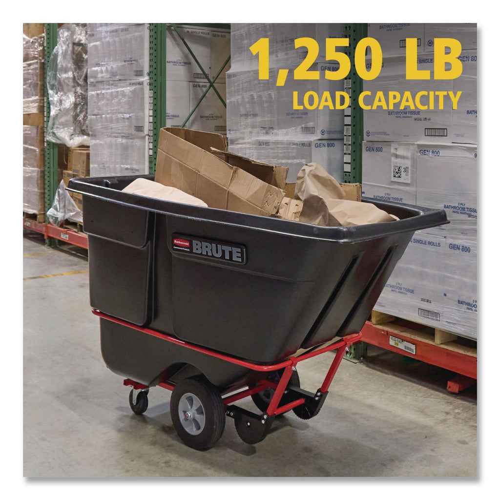 BRUTE Rotomolded Tilt Truck, 202 gal, 1,250 lb Capacity, Plastic, Black