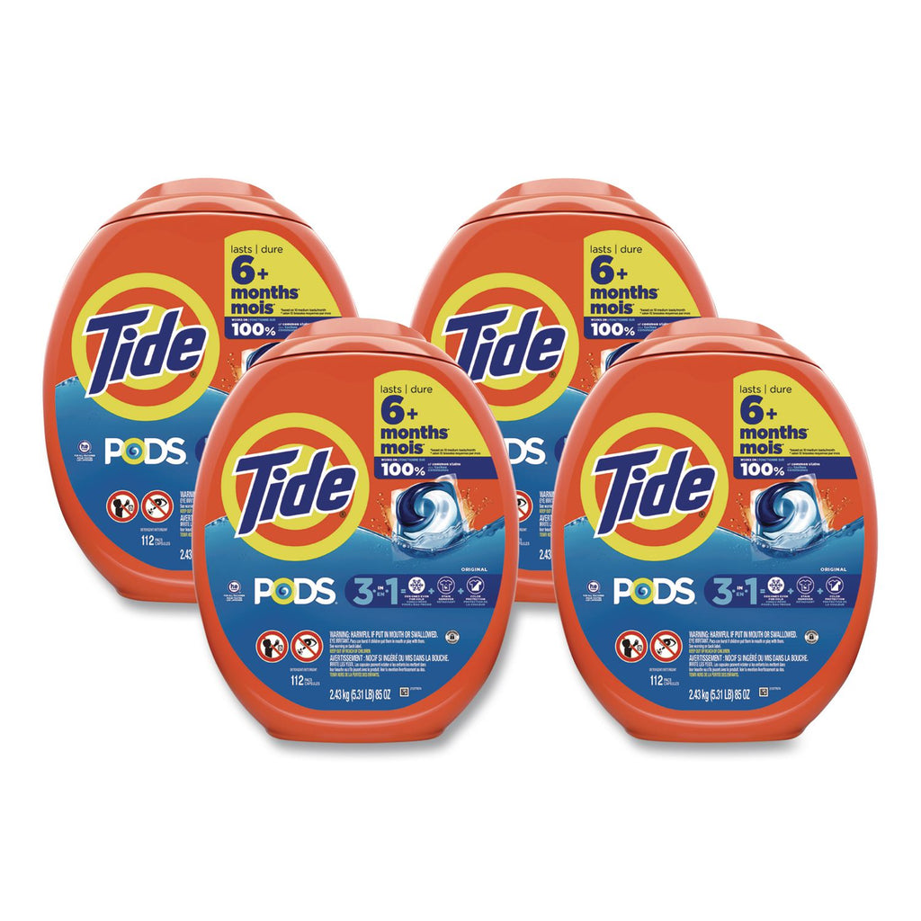 Pods, Tide Original, 112 Pods/Tub, 4 Tubs/Carton