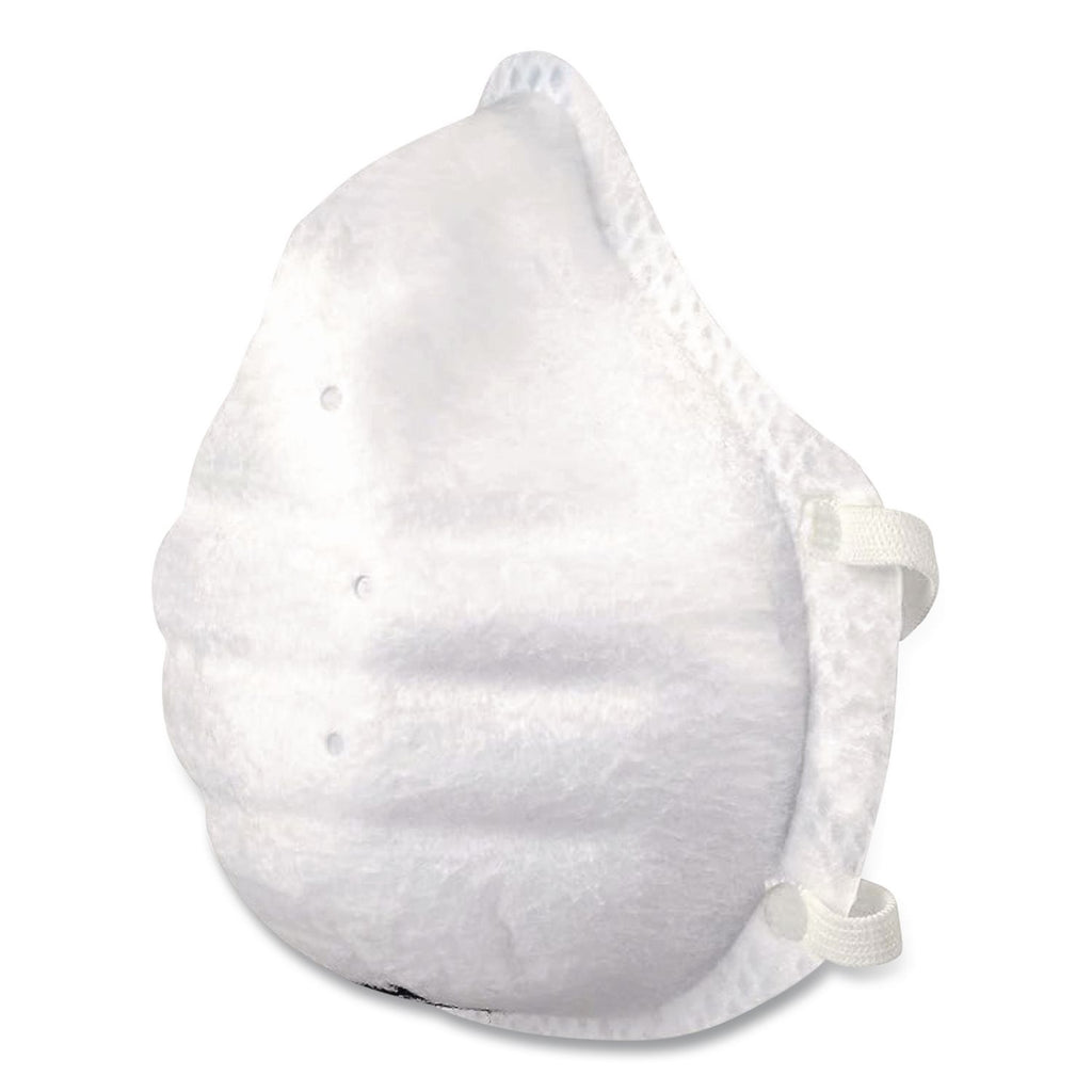 ONE-Fit N95 Single-Use Molded-Cup Particulate Respirator, One Size Fits Most, White, 10/Pack