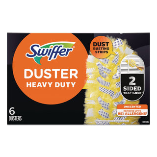 Heavy Duty Dusters Refill, Dust Lock Fiber, Yellow, 6/Box, 4 Boxes/Carton