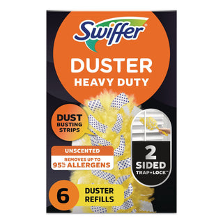 Heavy Duty Dusters Refill, Dust Lock Fiber, Yellow, 6/Box, 4 Boxes/Carton