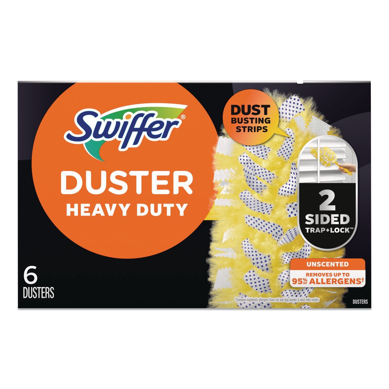 Heavy Duty Dusters Refill, Dust Lock Fiber, Yellow, 6/Box