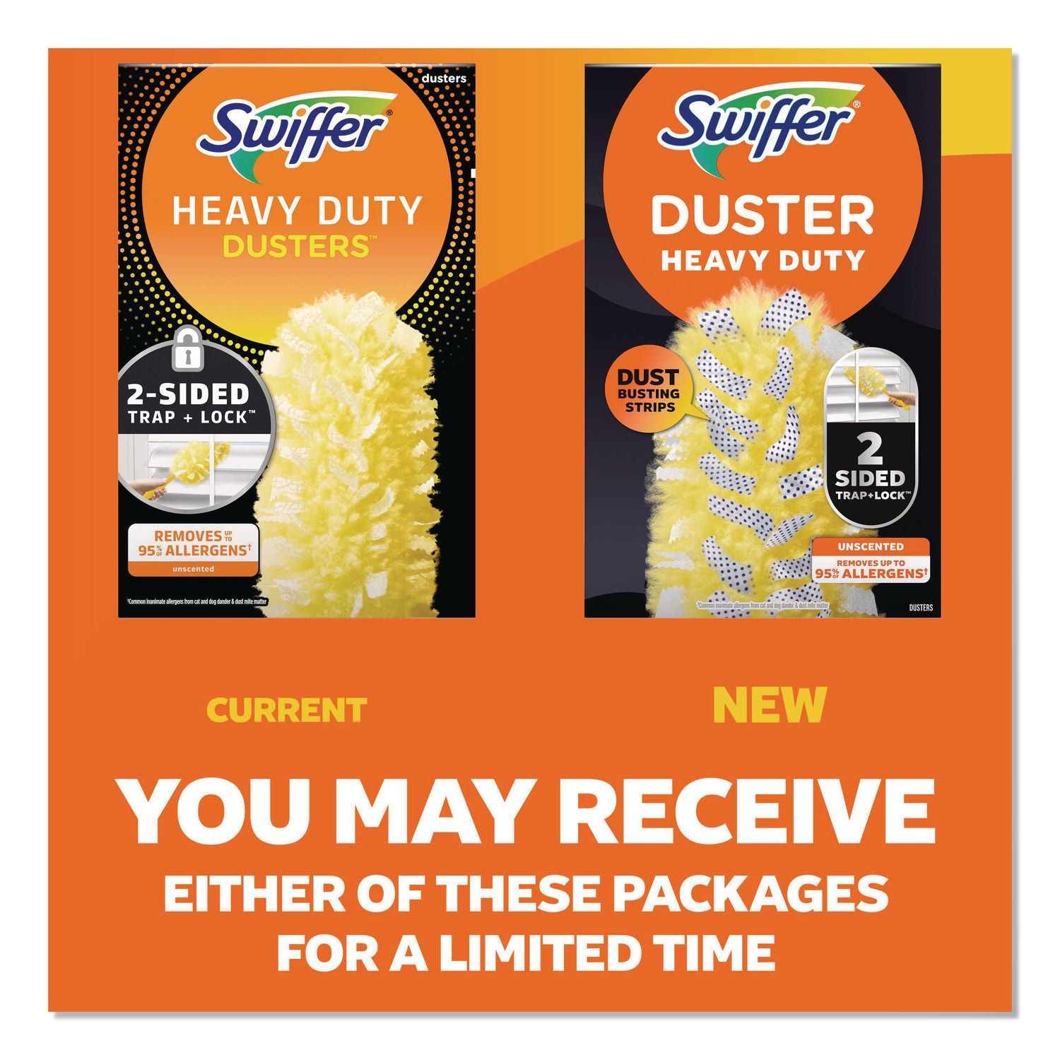 Heavy Duty Dusters Refill, Dust Lock Fiber, Yellow, 6/Box