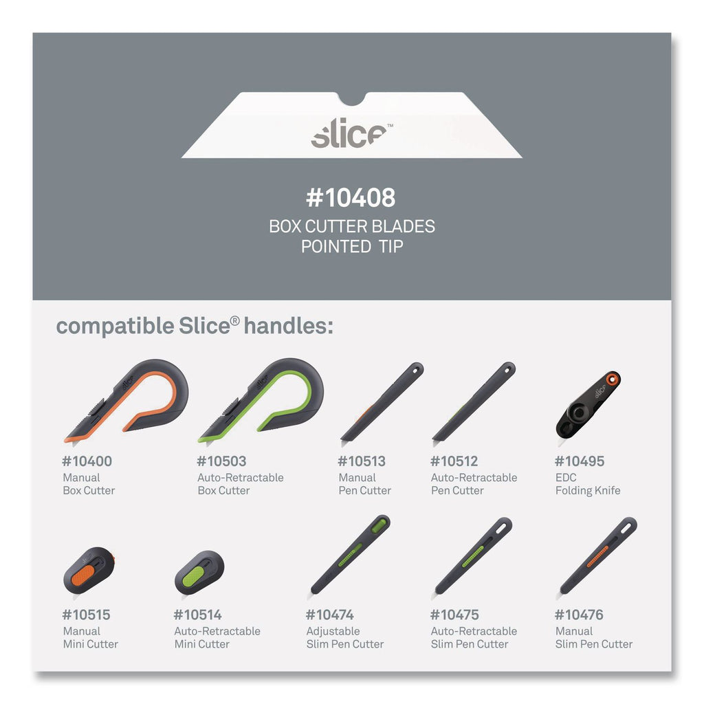Slice Pointed Tip Ceramic Cutter Blades - 1.30" Length - Pointed Tip, Rust Resistant, Dual-sided, Non-magnetic, Non-conductive, Reversible, Non-sparking - Zirconium Oxide - 4 / Pack - White