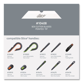 Slice Pointed Tip Ceramic Cutter Blades - 1.30" Length - Pointed Tip, Rust Resistant, Dual-sided, Non-magnetic, Non-conductive, Reversible, Non-sparking - Zirconium Oxide - 4 / Pack - White