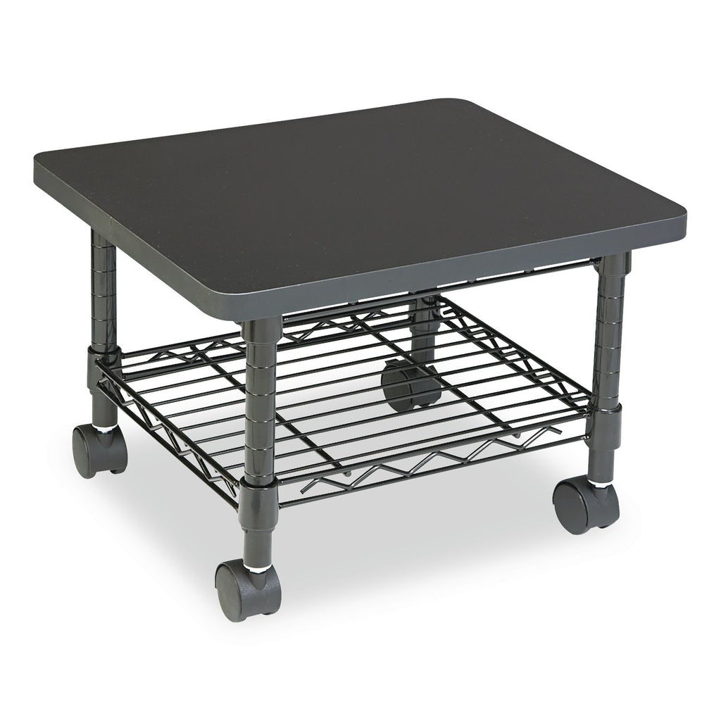 Underdesk Printer/Fax Stand, Engineered Wood, 2 Shelves, 19" x 16" x 13.5", Black
