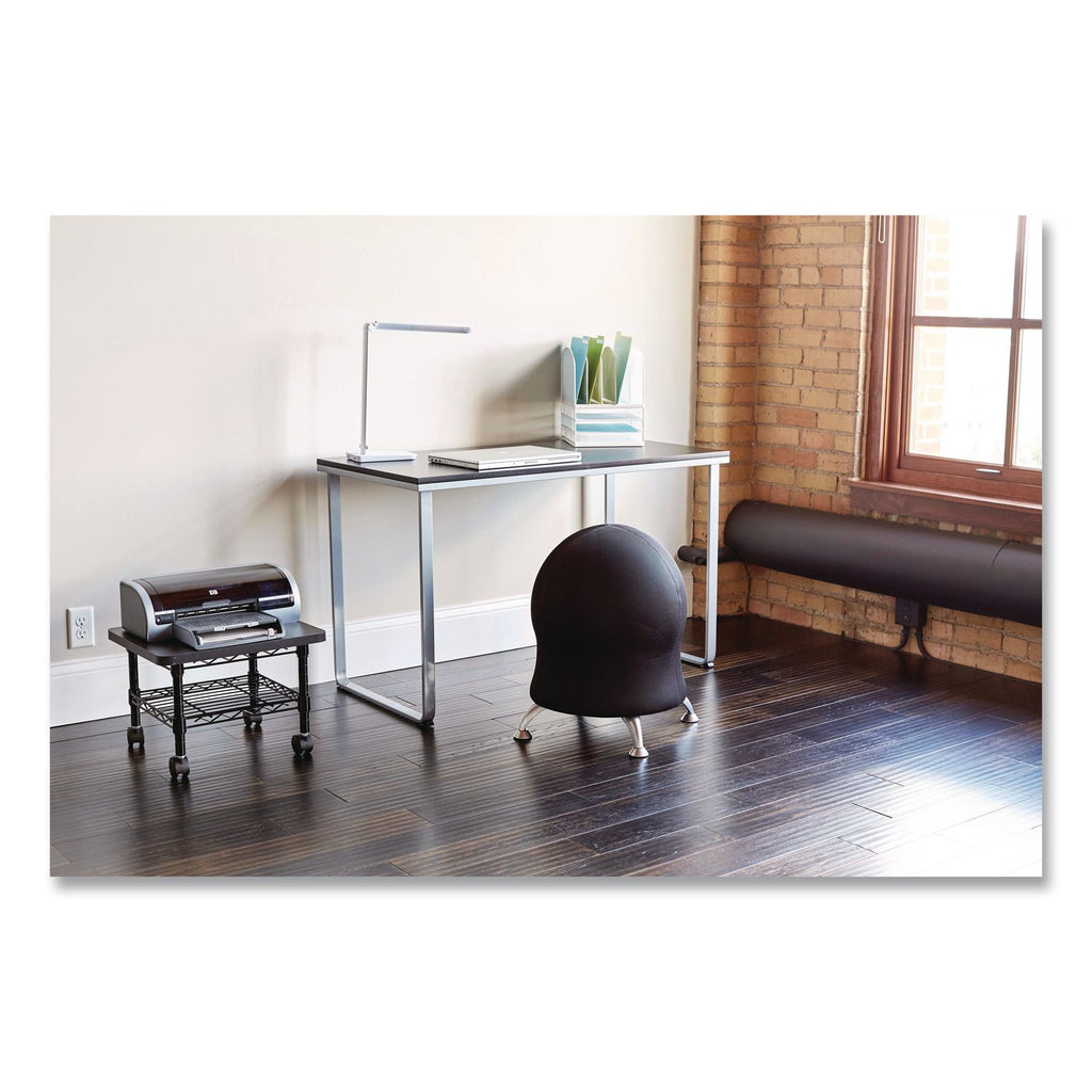 Underdesk Printer/Fax Stand, Engineered Wood, 2 Shelves, 19" x 16" x 13.5", Black