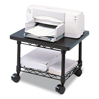 Underdesk Printer/Fax Stand, Engineered Wood, 2 Shelves, 19" x 16" x 13.5", Black