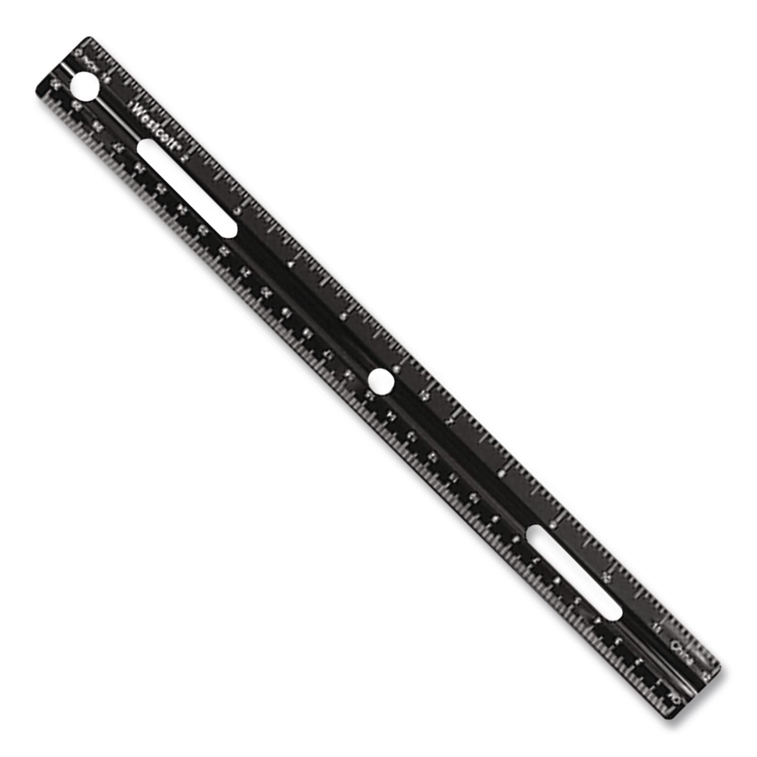 KleenEarth Recycled Ruler, Standard/Metric, 12" Long, Plastic, Black