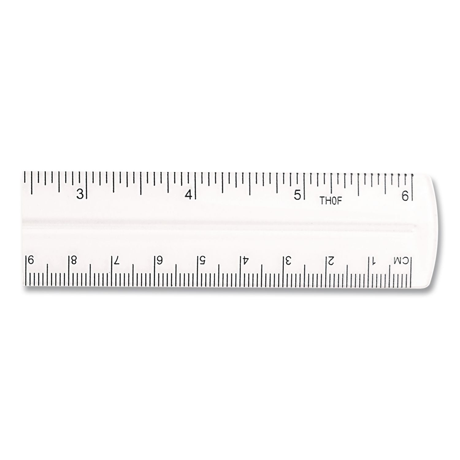 Transparent Shatter-Resistant Plastic Ruler, Clear, 12