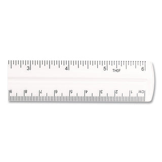 Transparent Shatter-Resistant Plastic Ruler, Clear, 12