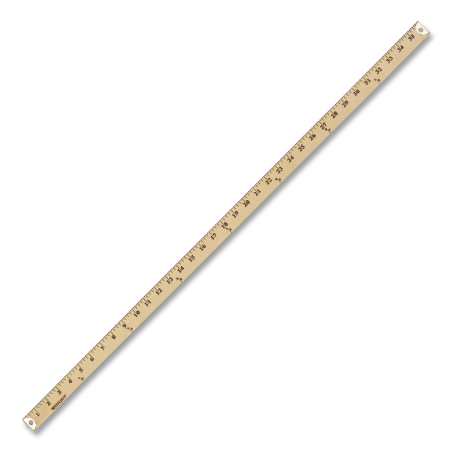 Wood Yardstick with Metal Ends, 36" Long. Clear Lacquer Finish