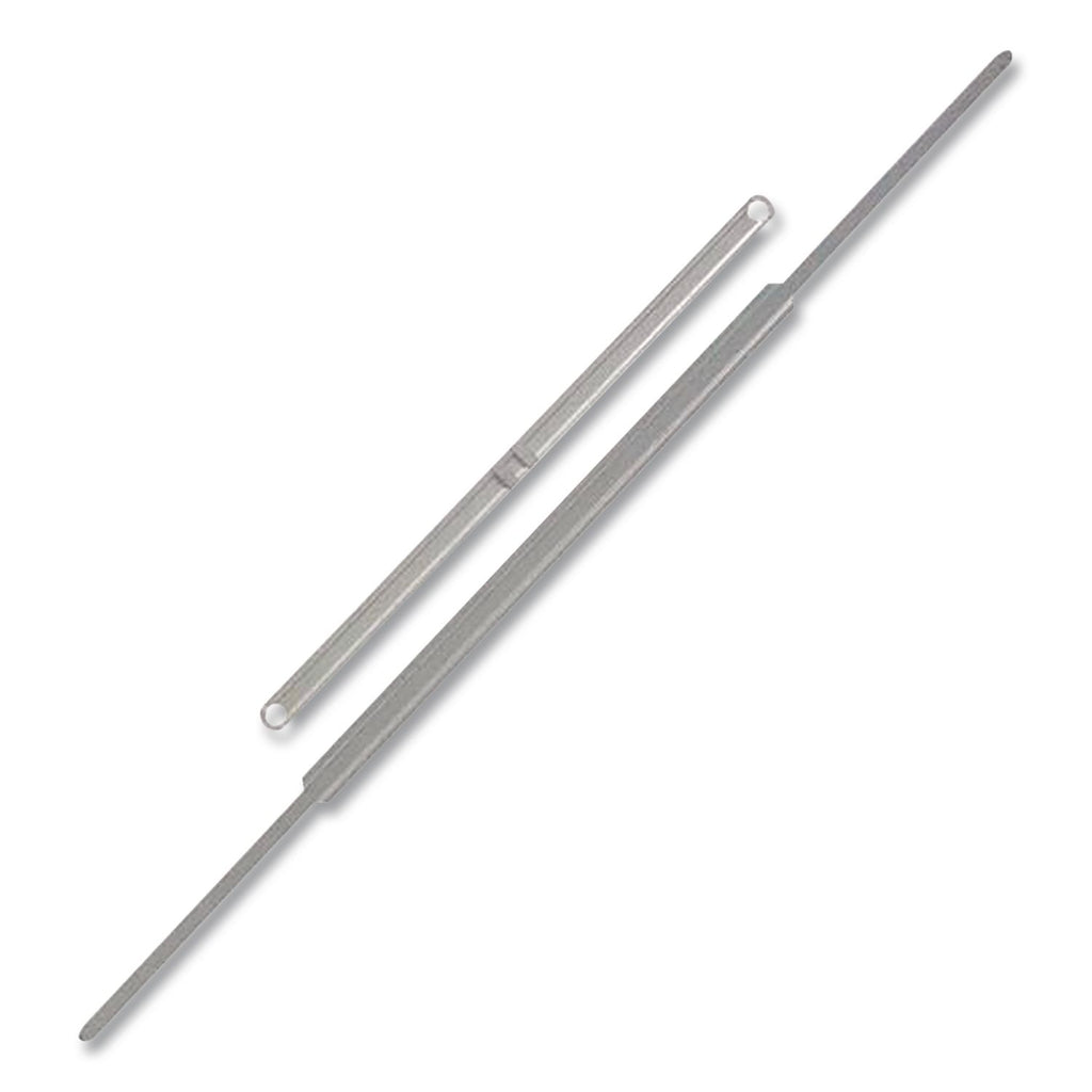 Standard Two-Piece Two-Prong Paper Fastener Base and Compressor Sets, 3.5" Capacity, 8.5" Center to Center, Silver, 50/Box