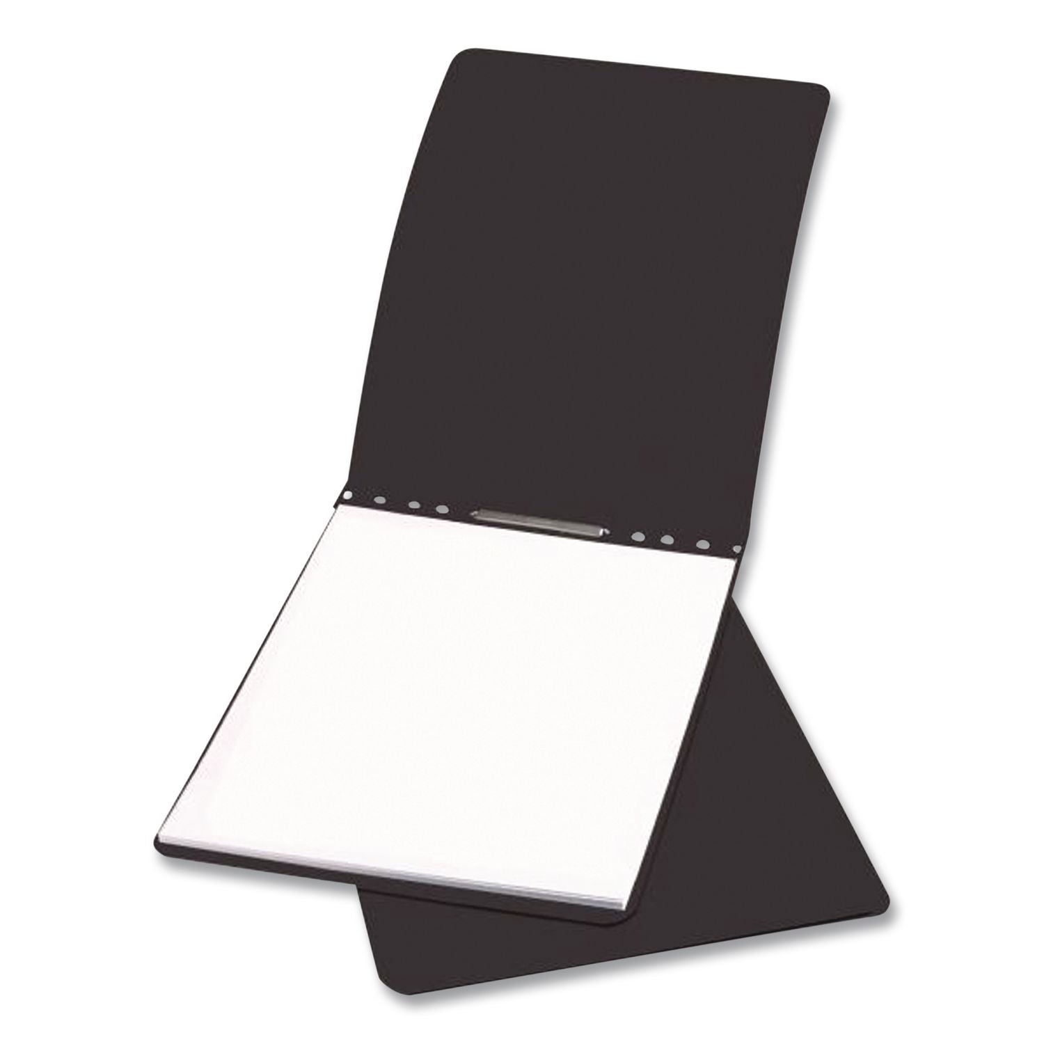 PRESSTEX Report Cover with Tyvek Reinforced Hinge, Top Bound, Two-Piece Prong Fastener, 2" Capacity, 11 x 14, Black/Black