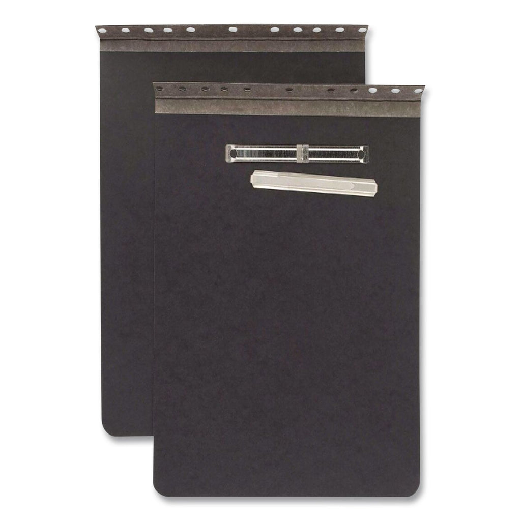 PRESSTEX Report Cover with Tyvek Reinforced Hinge, Top Bound, Two-Piece Prong Fastener, 2" Capacity, 11 x 14, Black/Black