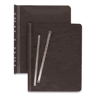 PRESSTEX Report Cover with Tyvek Reinforced Hinge, Side Bound, Two-Piece Prong Fastener, 3" Capacity, 8.5 x 11, Black/Black