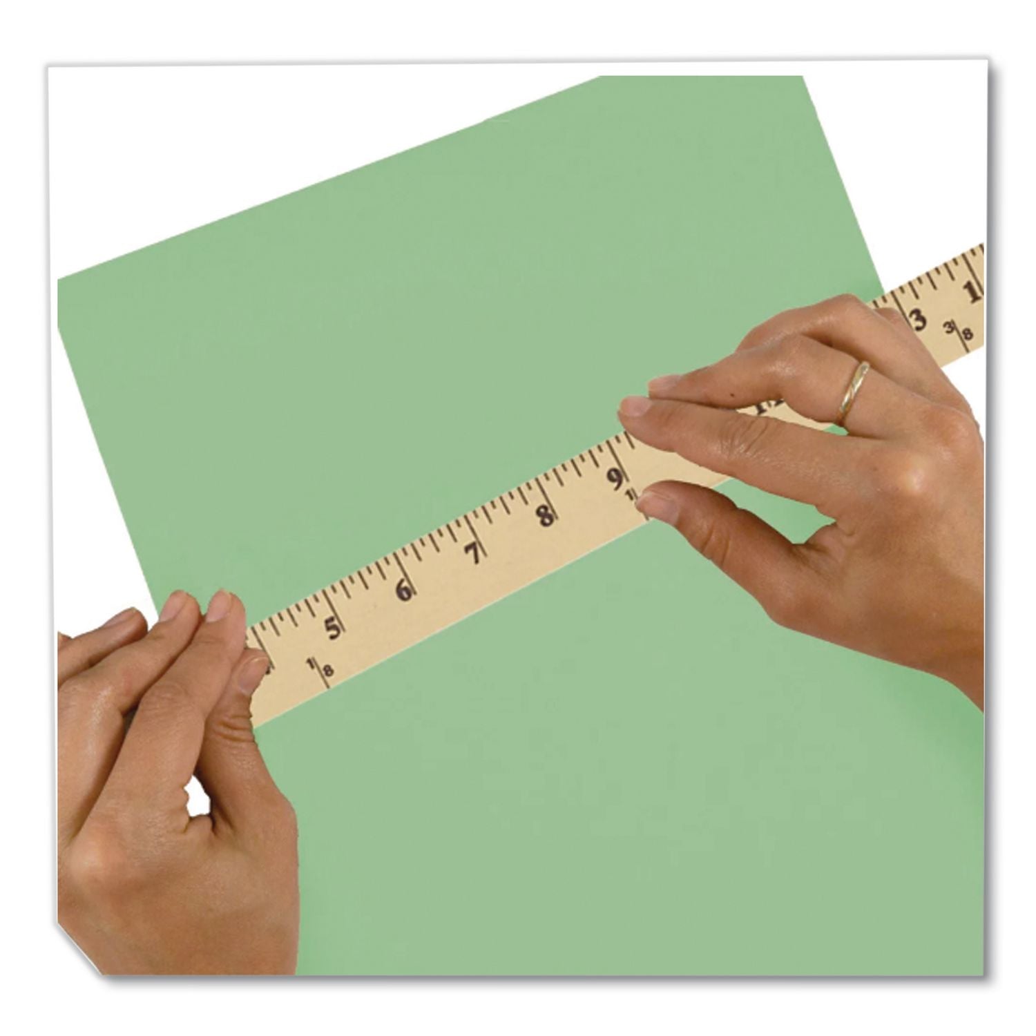 Wood Yardstick with Metal Ends, 36" Long. Clear Lacquer Finish
