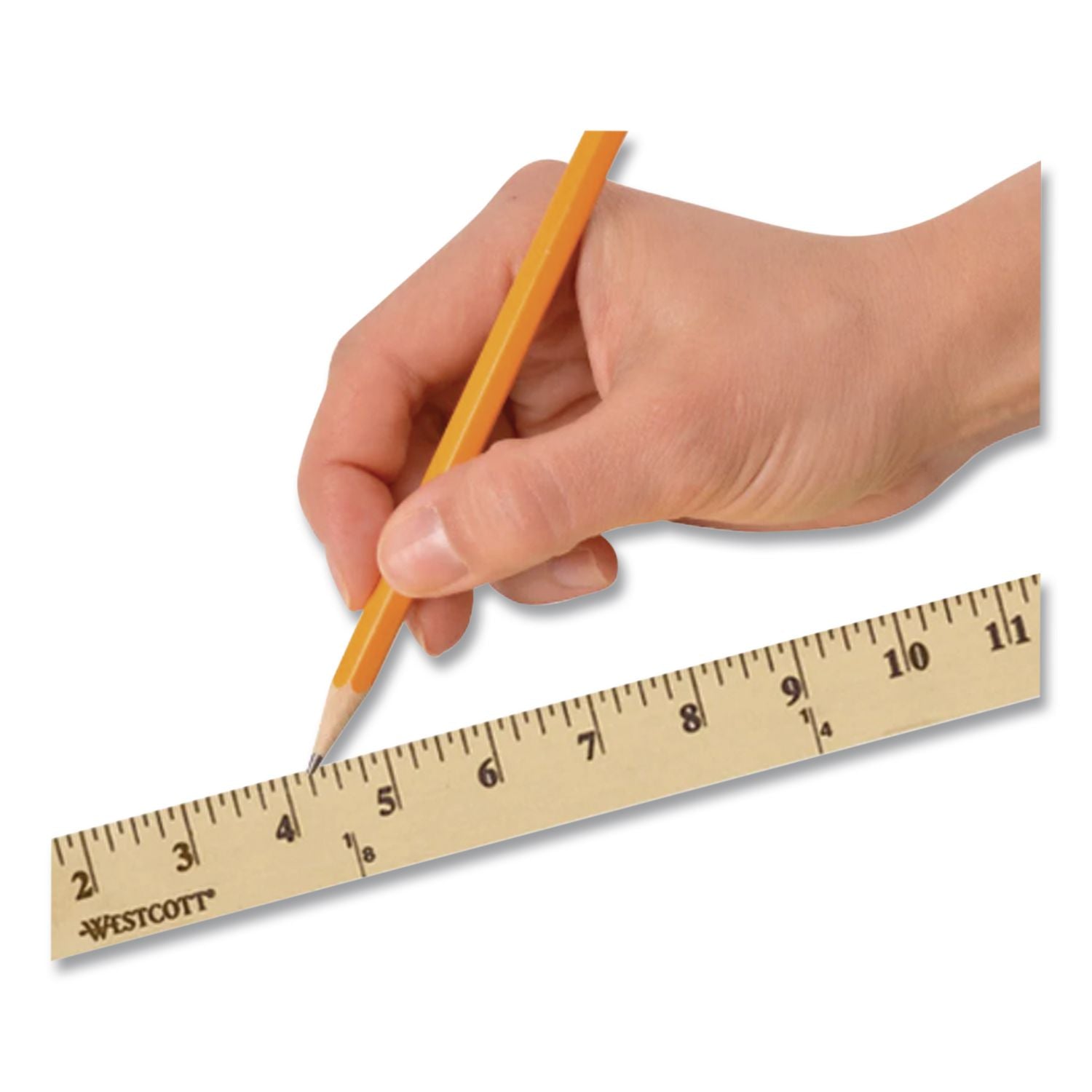 Wood Yardstick with Metal Ends, 36" Long. Clear Lacquer Finish