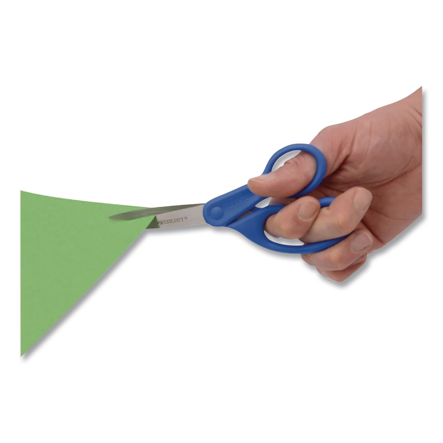 Preferred Line Stainless Steel Scissors, 7" Long, 2.5" Cut Length, Blue Straight Handle