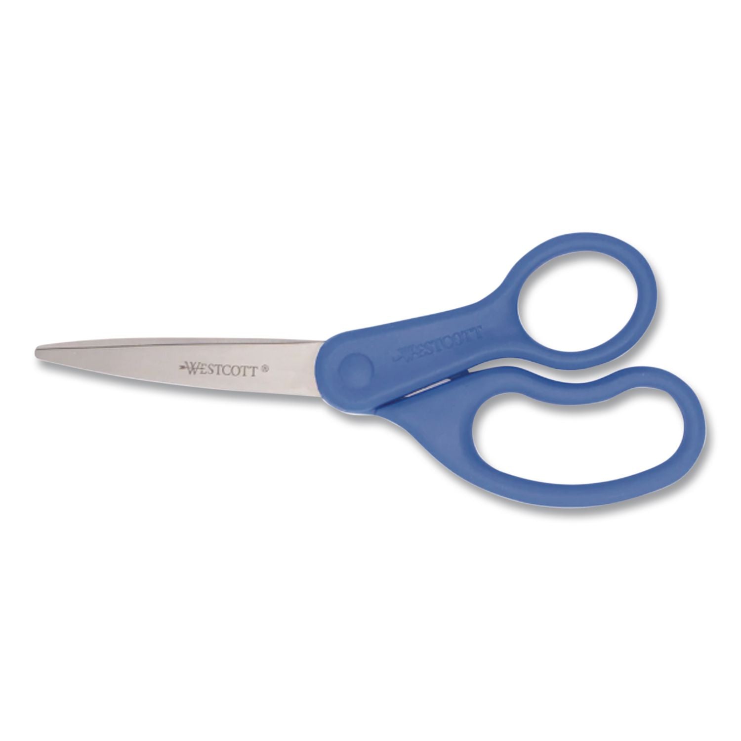 Preferred Line Stainless Steel Scissors, 7" Long, 2.5" Cut Length, Blue Straight Handle