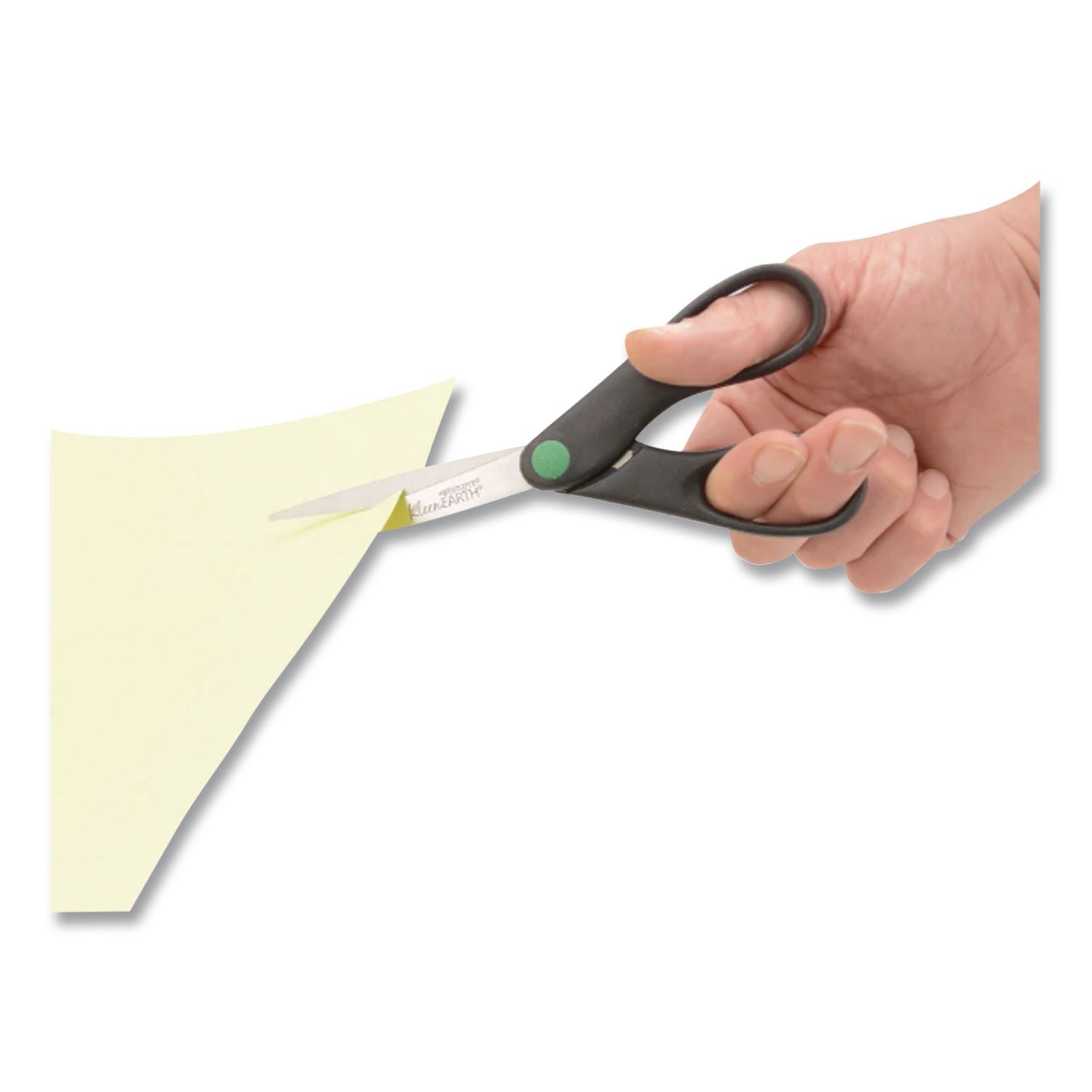 KleenEarth Scissors, Pointed Tip, 7" Long, 2.75" Cut Length, Black Straight Handle