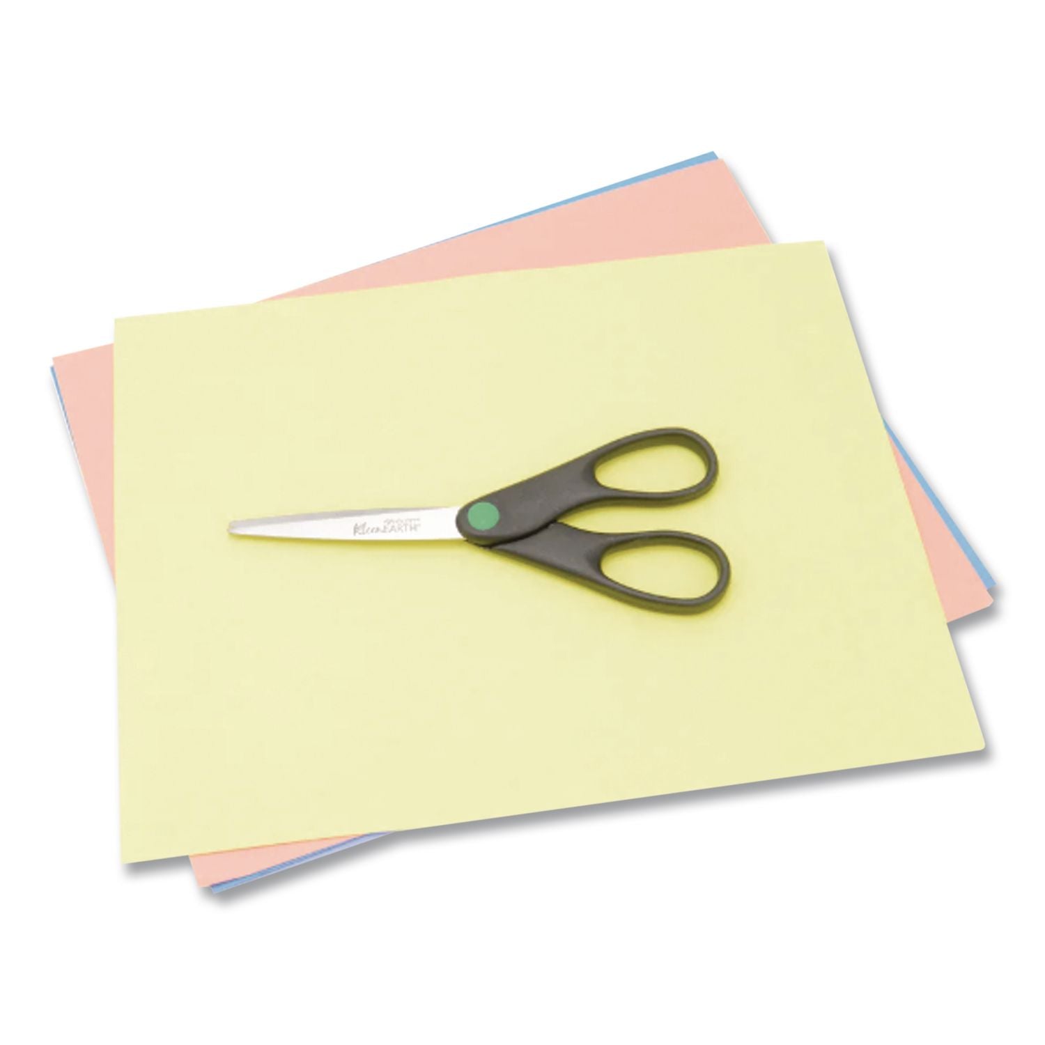 KleenEarth Scissors, Pointed Tip, 7" Long, 2.75" Cut Length, Black Straight Handle