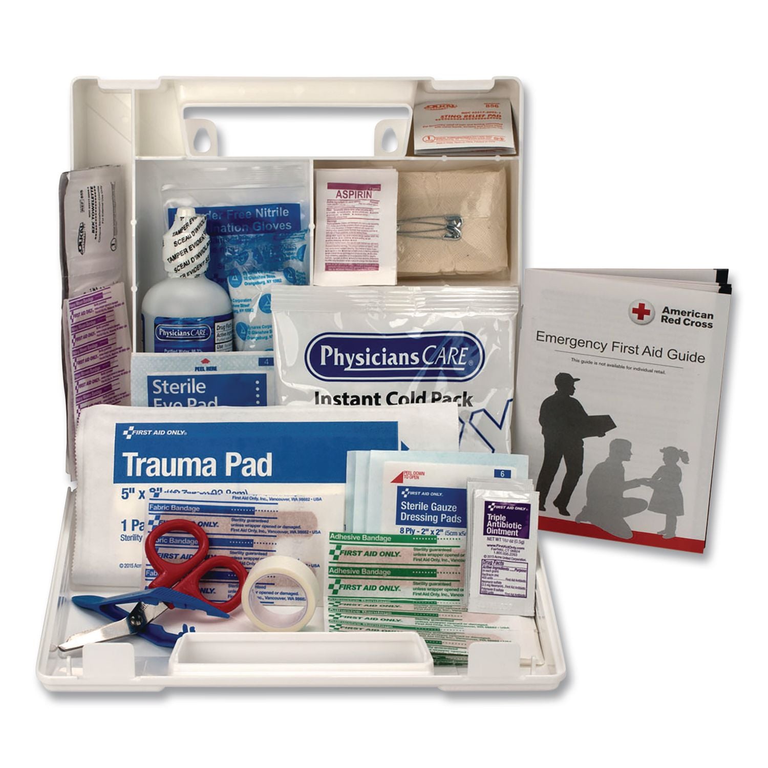 First Aid Only 25 Person Bulk First Aid Kit - 107 x Piece(s) For 25 x Individual(s) - 2.5" Height x 8.4" Width x 9" Depth Length - Plastic Case - 1 Each