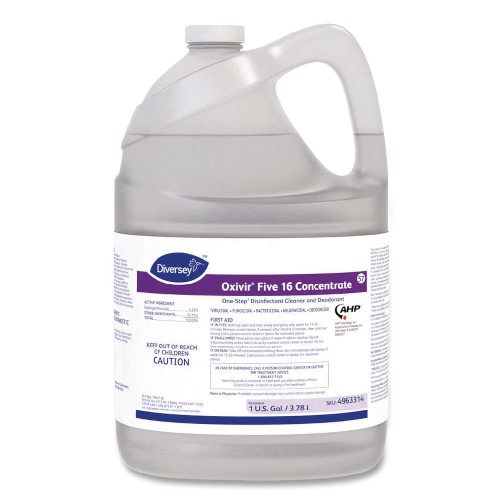 Five 16 One-Step Disinfectant Cleaner, 1 gal Bottle, 4/Carton