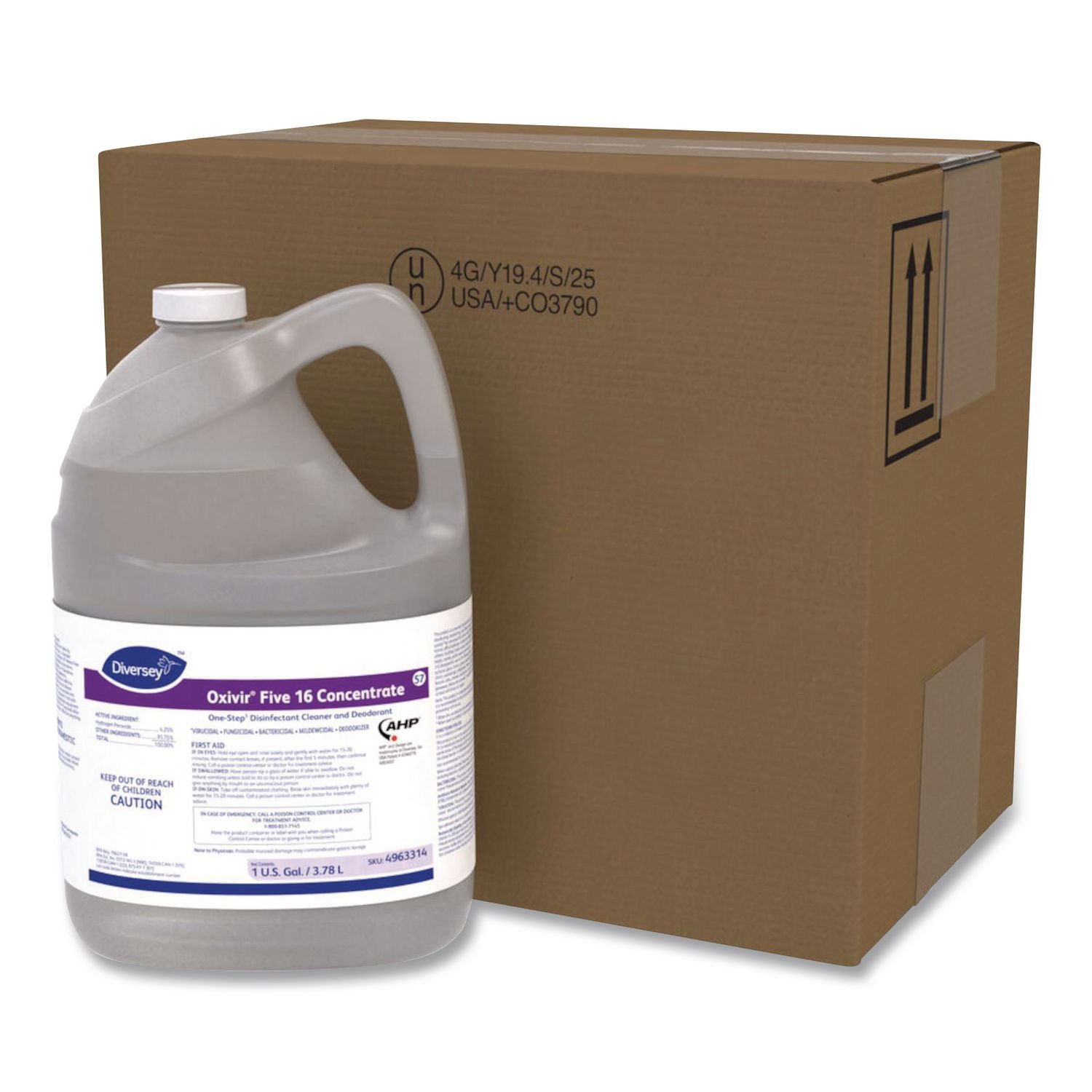 Five 16 One-Step Disinfectant Cleaner, 1 gal Bottle, 4/Carton