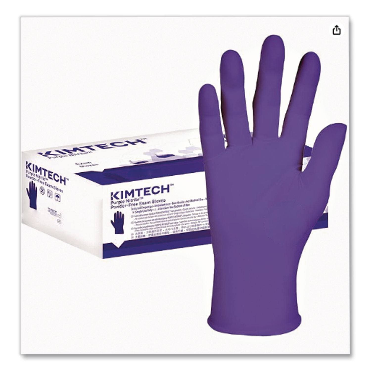 PURPLE NITRILE Exam Gloves, 242 mm Length, Small, Purple, 100/Box