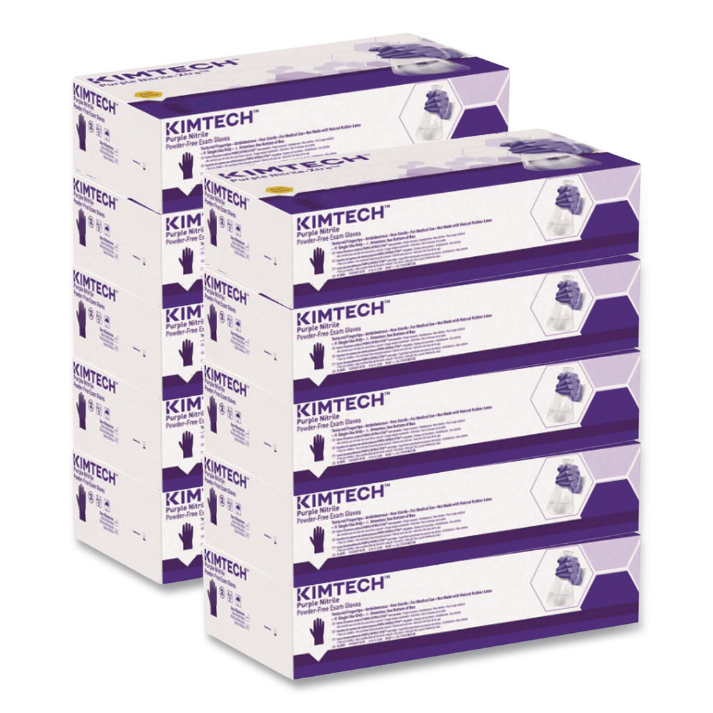 PURPLE NITRILE Exam Gloves, 242 mm Length, X-Large, Purple, 90/Box