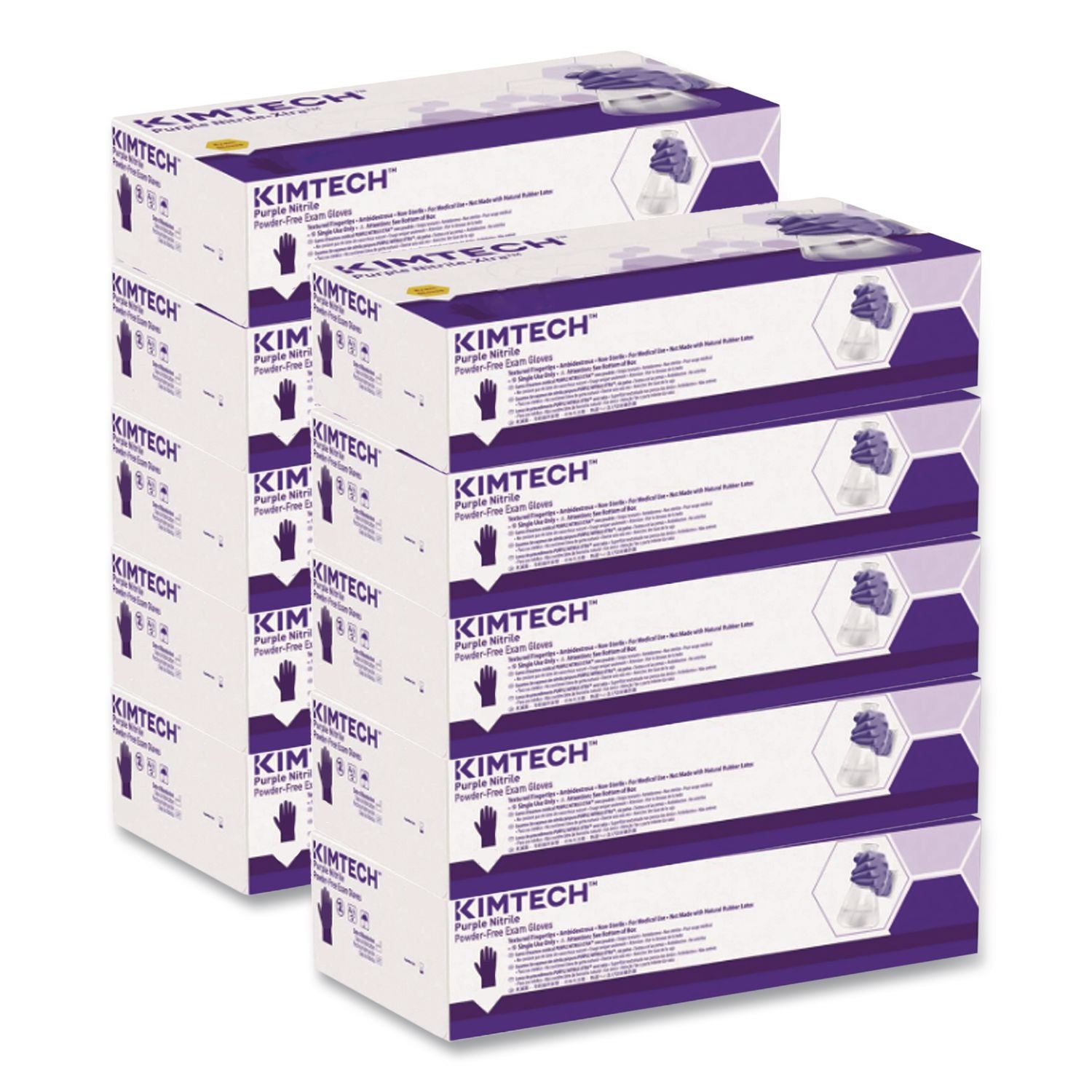 PURPLE NITRILE Exam Gloves, 242 mm Length, X-Large, Purple, 90/Box