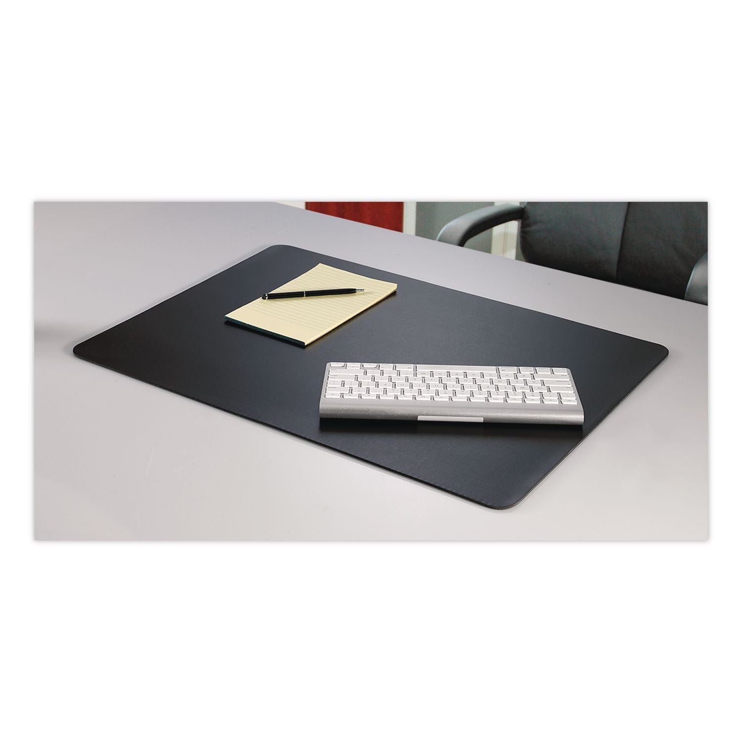 Rhinolin II Desk Pad with Antimicrobial Protection, 24 x 17, Black