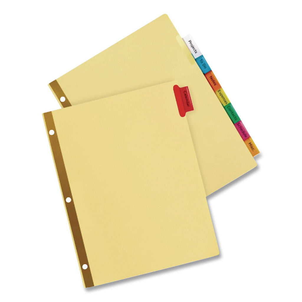 Plastic Insertable Dividers, 8-Tab, 11 x 8.5, Assorted Tabs, 1 Set