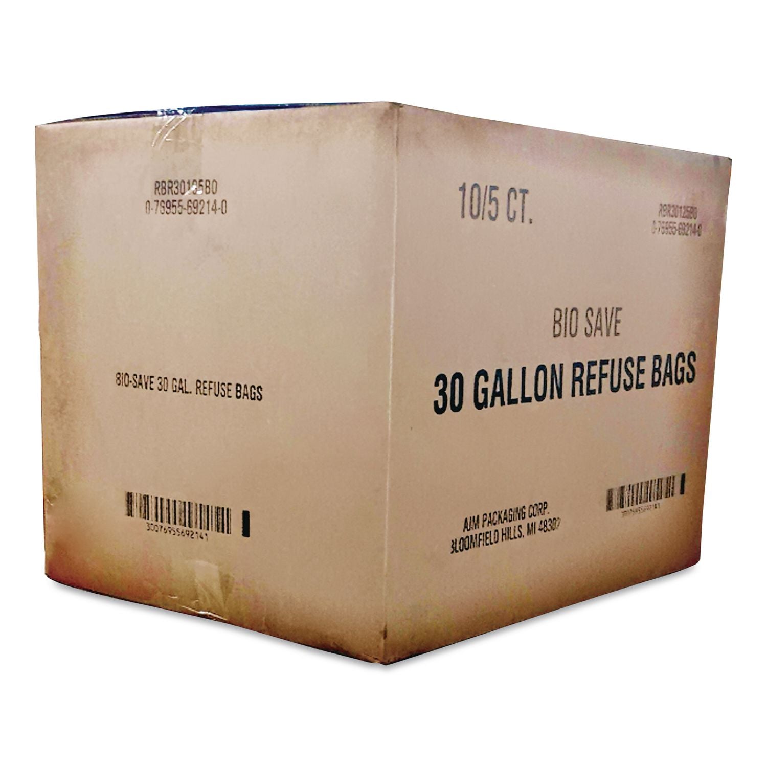 Lawn and Leaf Bags, 30 gal, 16" x 35", Kraft, 50 Bags