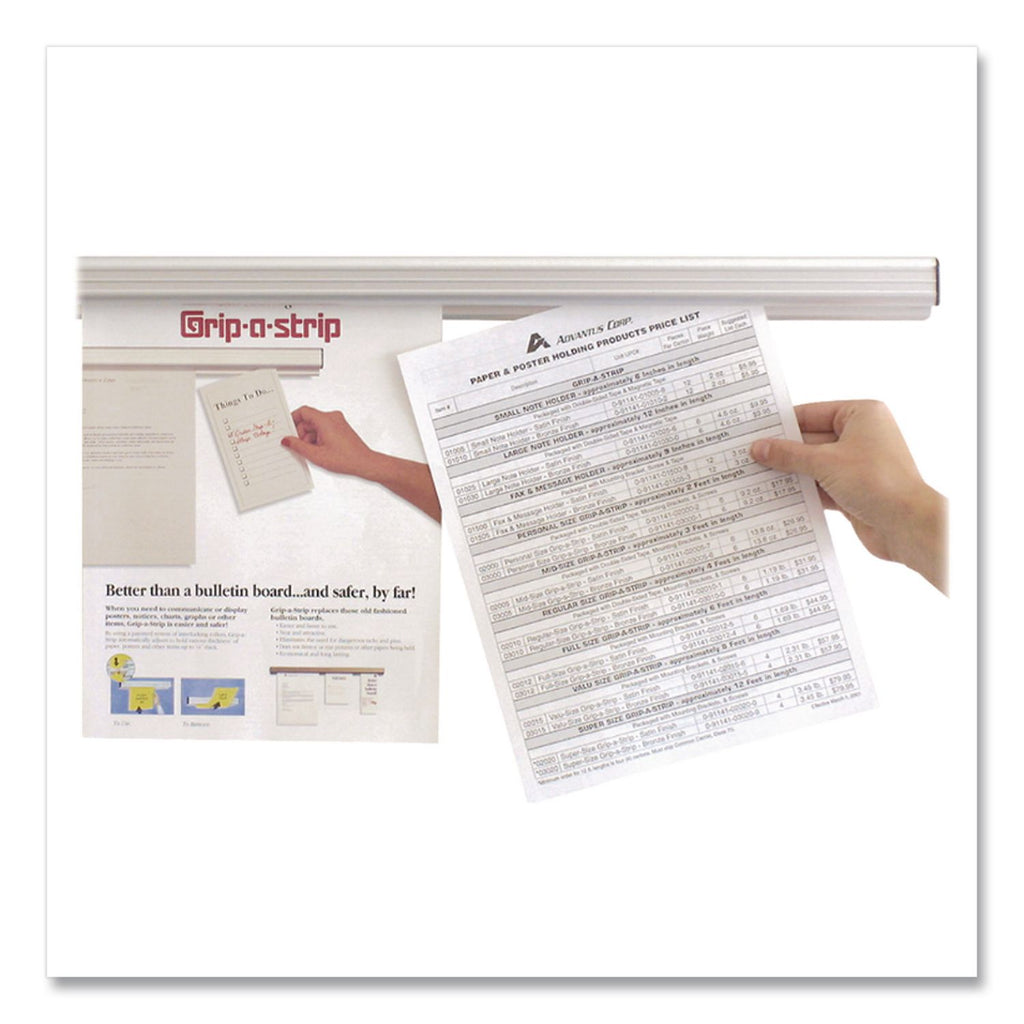 Grip-A-Strip Display Rail, 36 x 1.5, Aluminum Finish