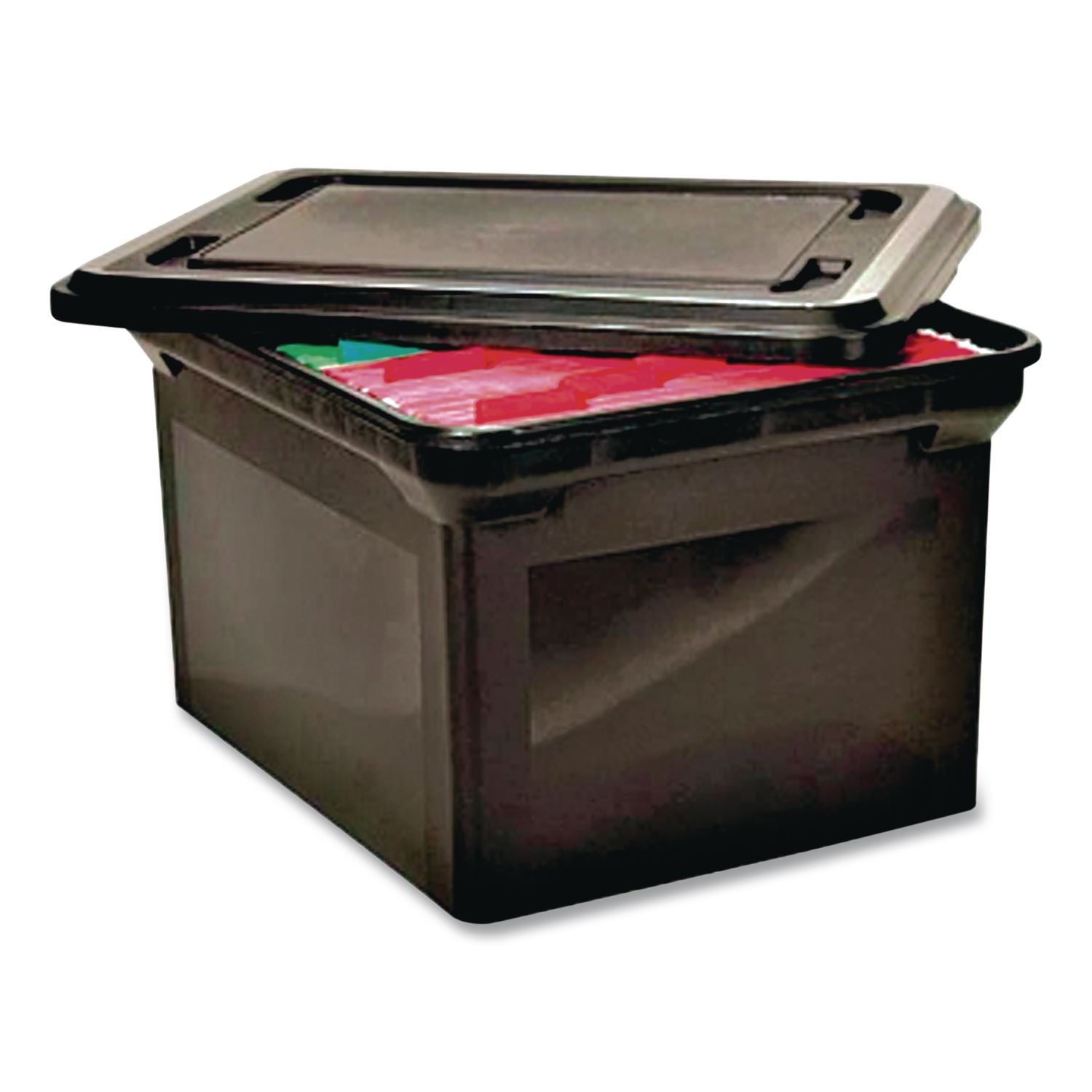 File Tote with Lid, Letter/Legal Files, 14.25" x 18" x 10.88", Black