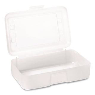 Gem Polypropylene Pencil Box with Lid, Polypropylene, 8.5 x 5.25 x 2.5, Clear