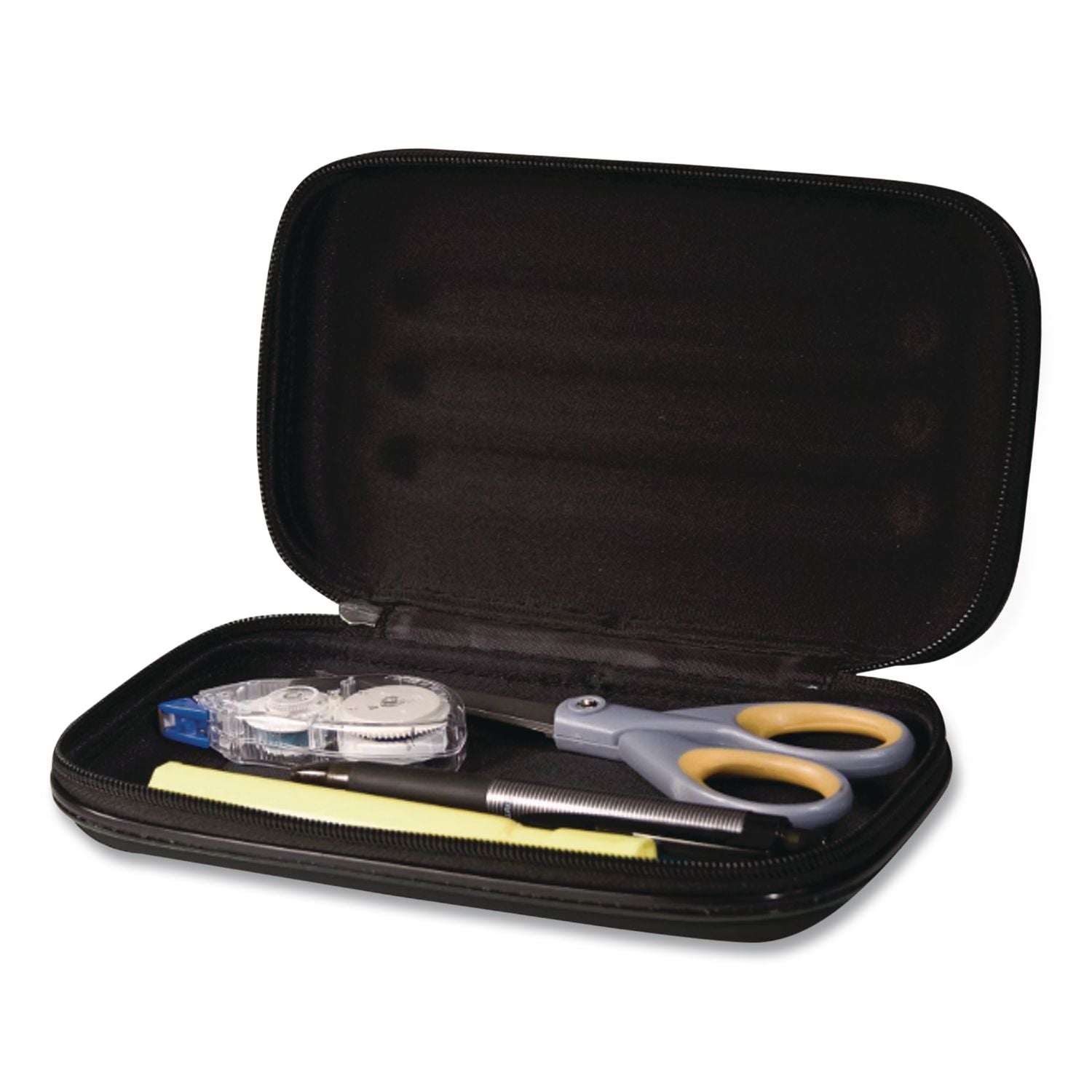 Large Soft-Sided Pencil Case, Fabric, 2 x 8.75 x 5.25, Black