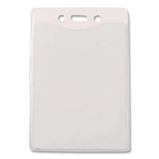 Security ID Badge Holders, Vertical, Pre-Punched for Chain/Clip, Clear, 2.63" x 4.38" Holder, 2.38" x 3.75" Insert, 50/Box