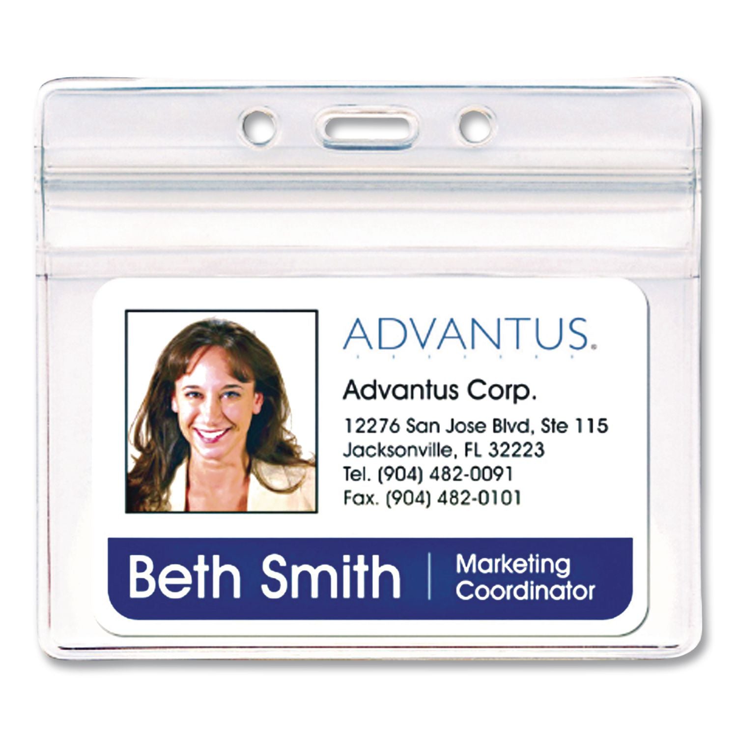Resealable ID Badge Holders, Horizontal Orientation, Transparent Frost 4.13" x 3.75" Holder, 4" x 2.81" Insert, 50/Pack