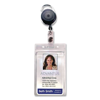 Resealable ID Badge Holders, Horizontal Orientation, Transparent Frost 4.13" x 3.75" Holder, 4" x 2.81" Insert, 50/Pack
