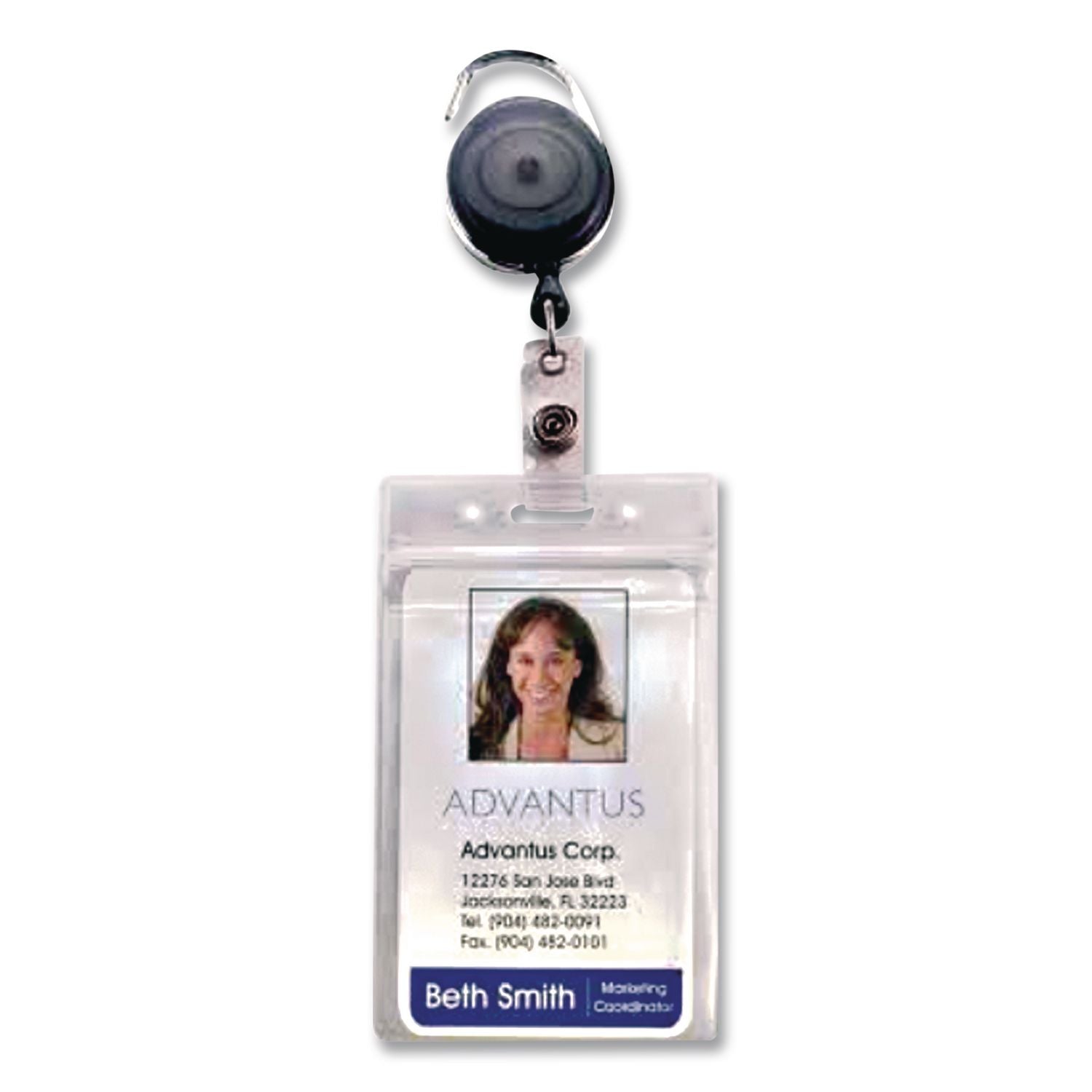 Resealable ID Badge Holders, Horizontal Orientation, Transparent Frost 4.13" x 3.75" Holder, 4" x 2.81" Insert, 50/Pack